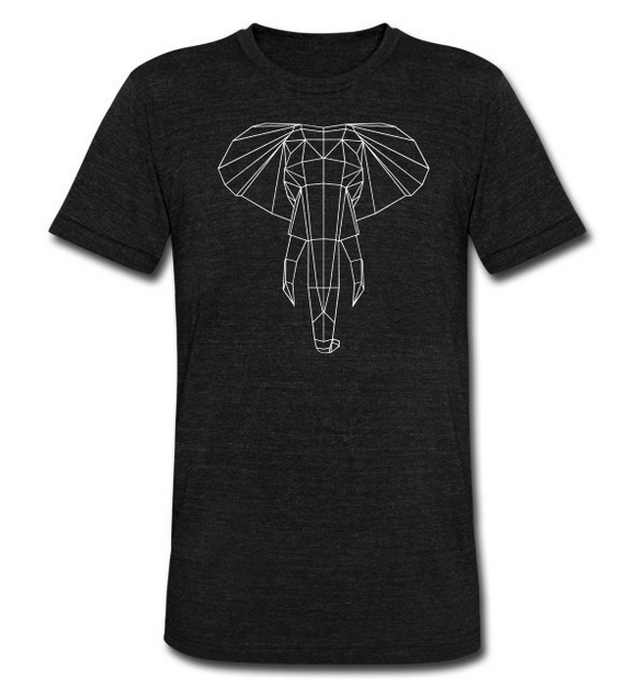 T-Shirt mit einem geometrischem Elefantenkopf