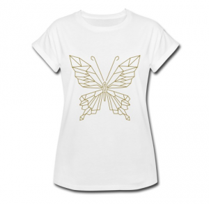 T-Shirt mit geometrischem Schmetterling Motiv