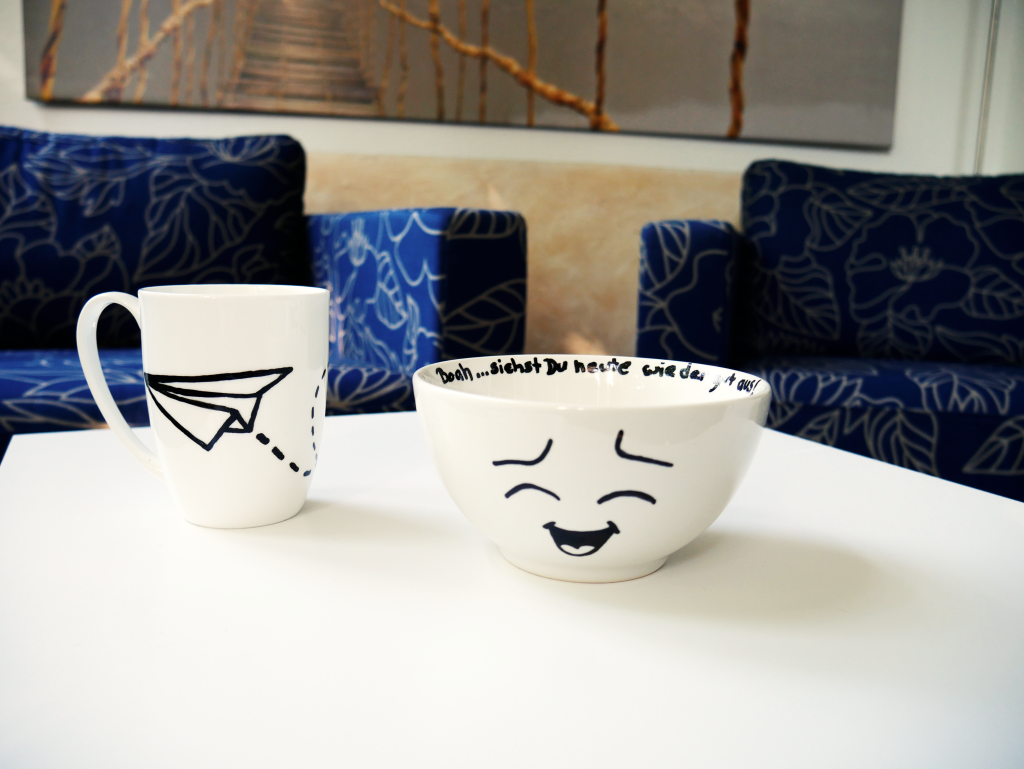 DIY Bemalung Tasse und Schale