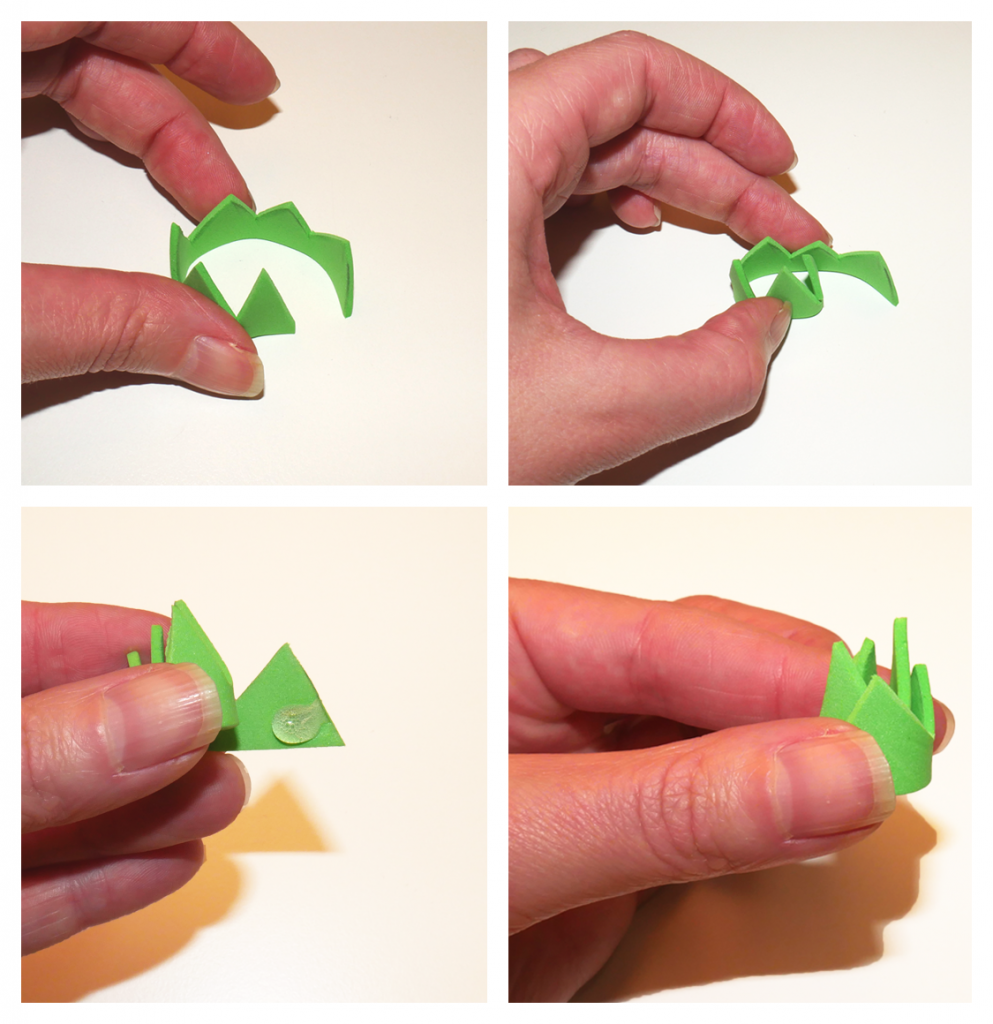 Einrollen der Moosgummikrone