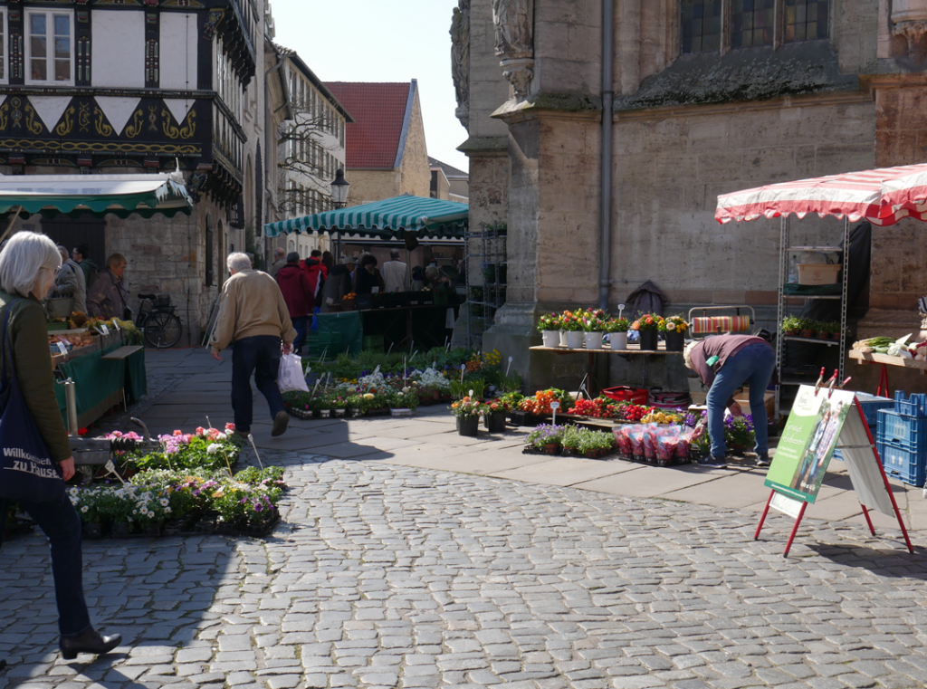 Blumen auf einem Wochenmarkt