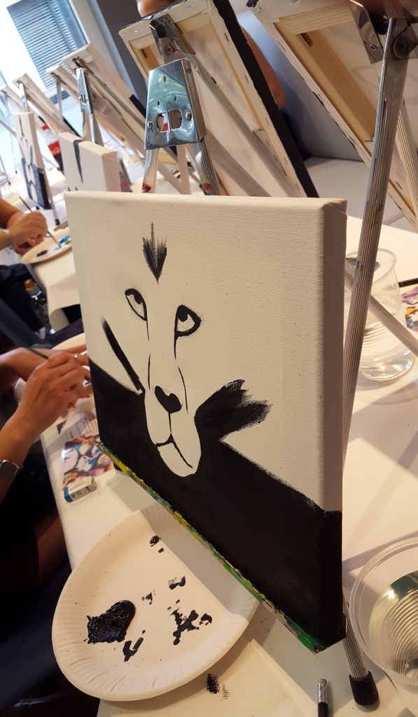 Grudierung Löwe auf Leinwand