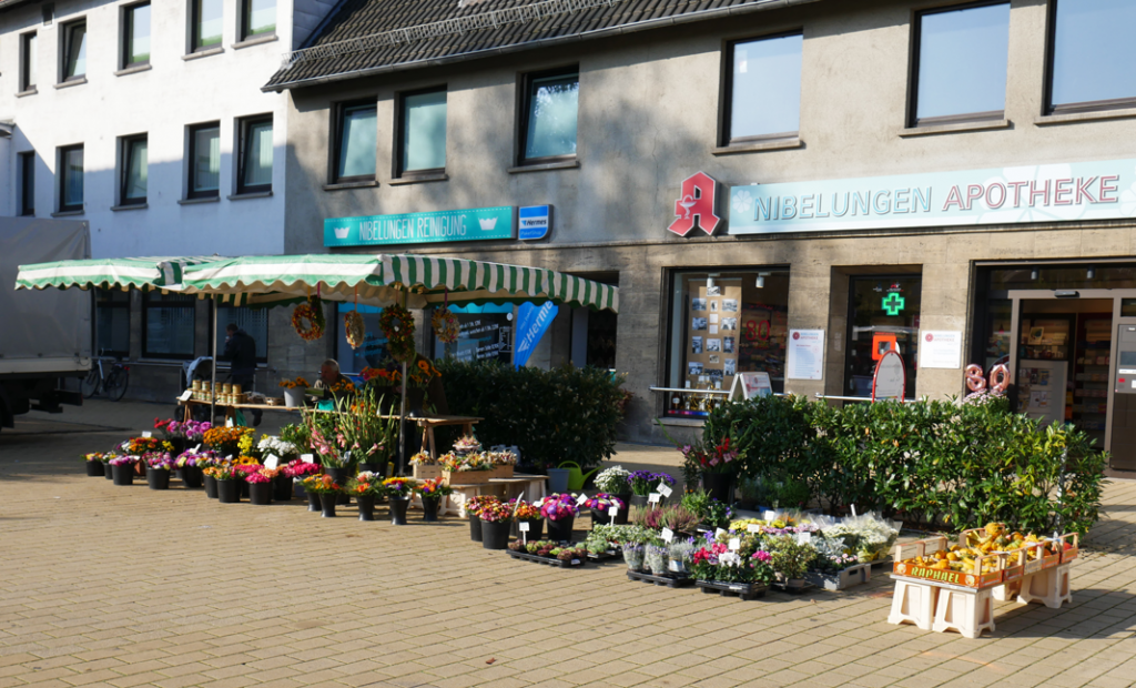 Blumen auf dem Nibelungenplatz