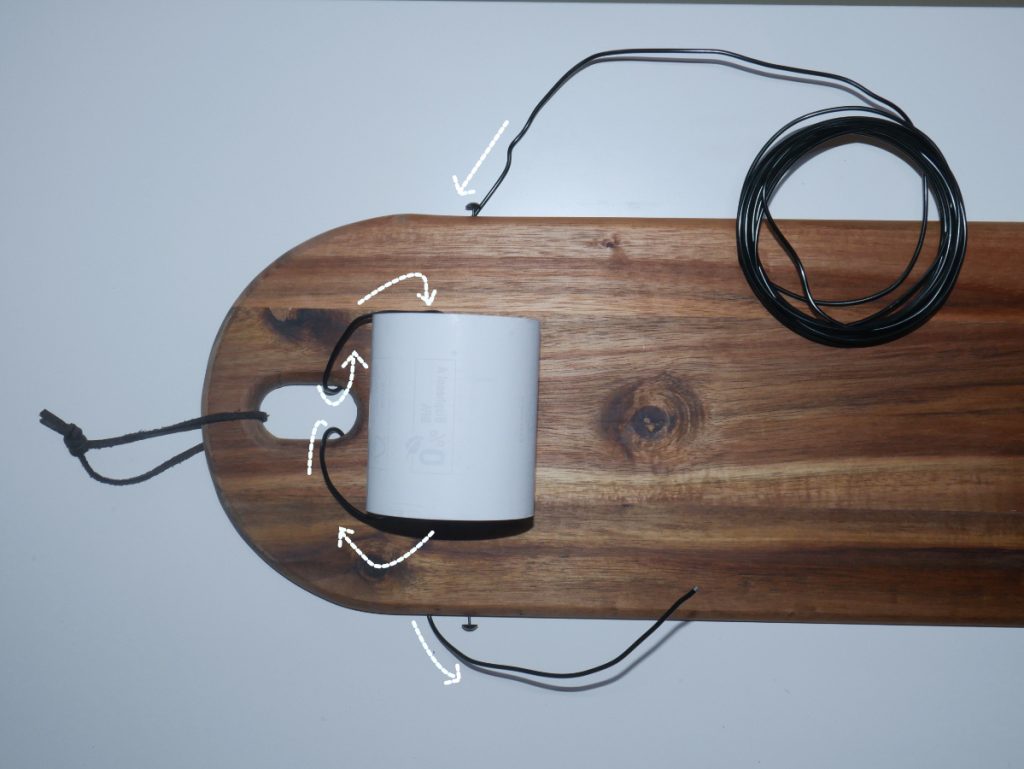 so wird der Draht befestigt