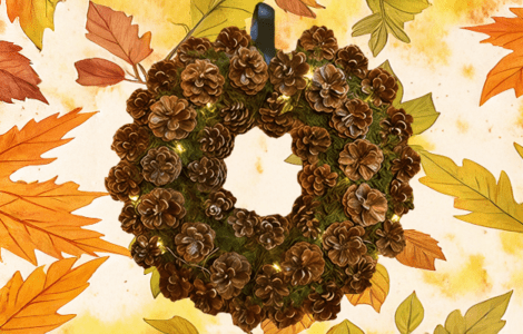 DIY für einen herbstlichen Türkranz